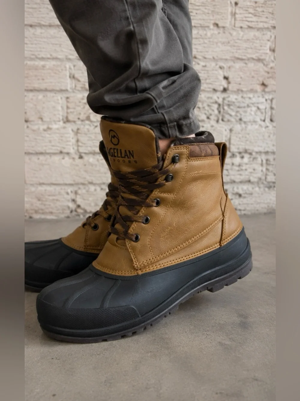 Magellan Outdoors Brown and Black Waterproof Lace-Up Winter Boots